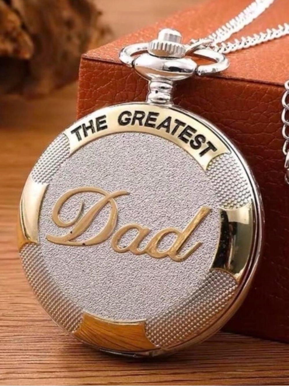 The Greatest Dad Two-Tone Pocket Watch Necklace - Silver & Gold